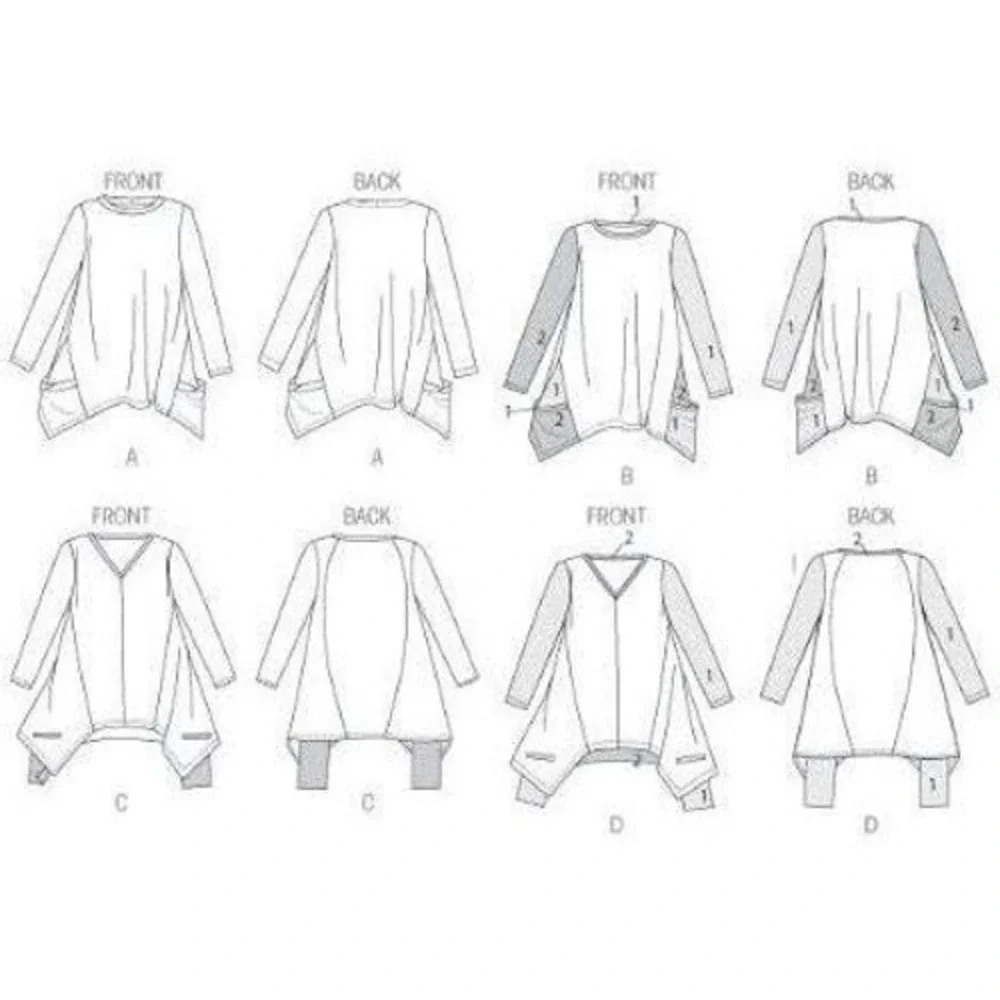 Butterick Sewing Pattern 5925 Top Tunic Shirt Misses Size XS-MED UNCUT